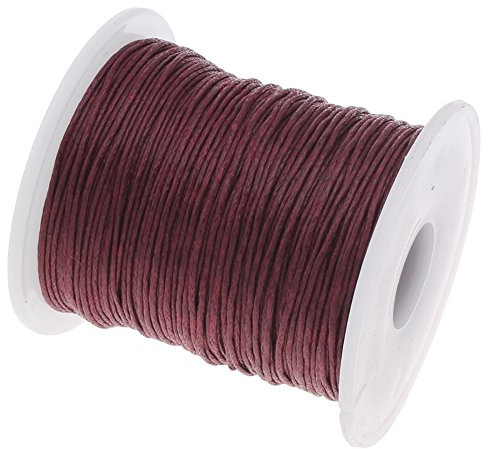 My-Bead Wachsschnur Baumwollschnur 1mm Bordeaux Weinrot 90 Meter stark & reißfest ideal für Schmuckherstellung Makramee Basteln Armbänder Ketten DIY