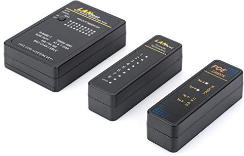 DIGITUS Probador de Red y probador de Cables - Dispositivo de Prueba PoE - exploración automática - RJ45 RJ11 ISDN BNC - Cable de Red LAN Cable coaxial