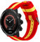 Estuyoya - Nylon Armband kompatibel mit Suunto 9/Traverse/Diesel Smartwatch DZT2009/Fossil Q Machine Hybrid/Michael Kors Grayson Farben Flagge von Spanien Atmungsaktiv Stilvoll 24mm - Rot-Gelb