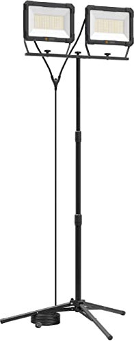 Northpoint LED Blackline Baustrahler Arbeitsstrahler mit Stativ Fluter Strahler 300W (2x 150W) Leistung 24000 Lumen Lichtstrom 170cm Stativ 5m Zuleitung AN/AUS Schalter