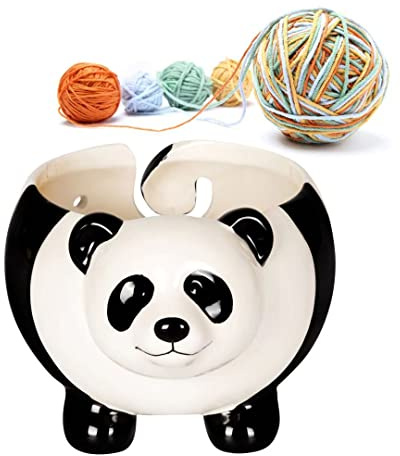 CHSEEO 6.5 Zoll Garn Schüssel aus Keramik Wollschüssel Garn und Fadenhalter Stricken Schalen Crochet Halterung zum Stricken Häkeln Näharbeiten Zubehör Organizer für Ihre Häkelwolle #11
