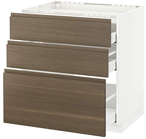 Maximera/Métod Table de cuisson 3 façades/3 tiroirs 80 x 62,1 x 88 cm Blanc/Noxtorp