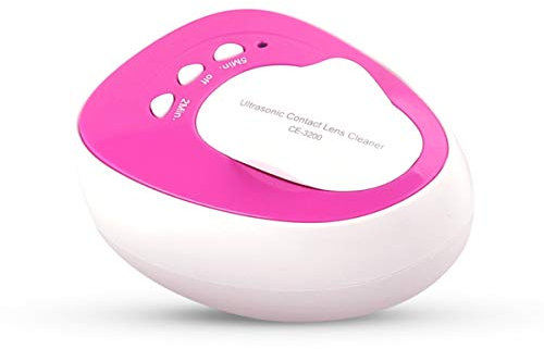 JHM-Contact Lens Ultrasonic Cleaner Portable 46Khz,Contact Lens Ultrasonic Cleaner Machine Fit Disposal Soft Hard Lens,Pink