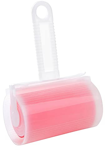 Washable Reusable Gel Lint Roller Lint Remover Sticky Master Lint Roller Wide Resuable Dog Cat Hair Remover Set (ONE Size, Pink)