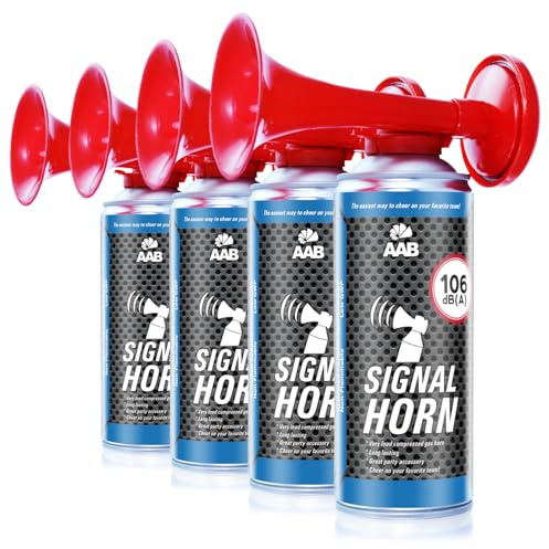 AABCOOLING AAB Signal Horn – Laut Nebelhorn 106 dB(A) Mit Nicht Brennbarem Gas, Airhorn, Fußball Tröte, Gasfanfare, Pressluft Luftdruck Fanfare, Drucklufthupe, Tröte
