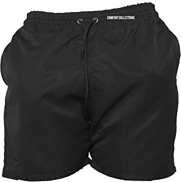 Mens Summer Shorts with Pockets Casual Elasticated Waist Gym Swimming Mesh Lined Holiday Regular Short Black XL Only