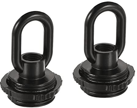 sourcing map 2 Stück Ösenmutter 25kg max. Belastung 30x44mm M10 Gewinde Ringform Weibliche Schlaufe für Hängelampe Kronleuchter Schwarz