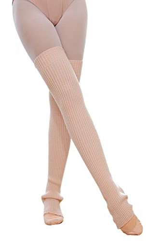 JK Home Guêtres Femme Fille Jambières Longue Tricoté Chaussettes de Yoga Sport Botte pour Danse Ballet Rose