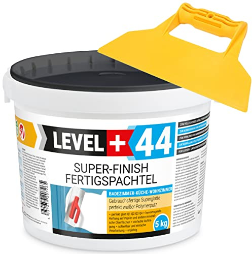 Super Finish Fertigspachtel Q1-Q4 5kg Spachtelmasse Perfekt Glatt Weiß | Innenbereich + Kunststoffspachtel ohne Zahnung Set RM44