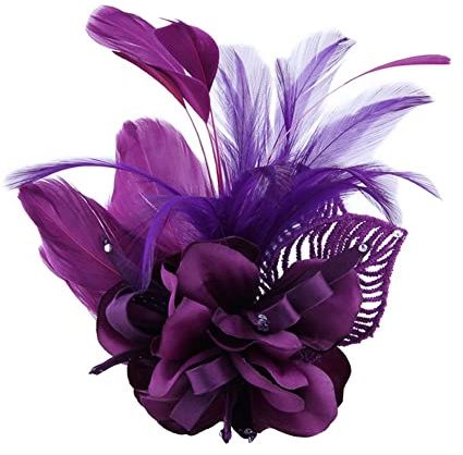 Elegante broche de plumas, clip de sombrero de plumas retro, accesorios de vestir, tocados para decoración de disfraces, broche de flores, broches para boda, fiesta, festival