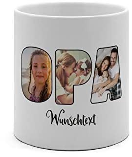 PhotoFancy® - XL Tasse 'Opa' - Personalisierte Fototasse mit eigenem Foto und Text - Große Tasse selbst gestalten - Jumbo-Becher XL 500 ml