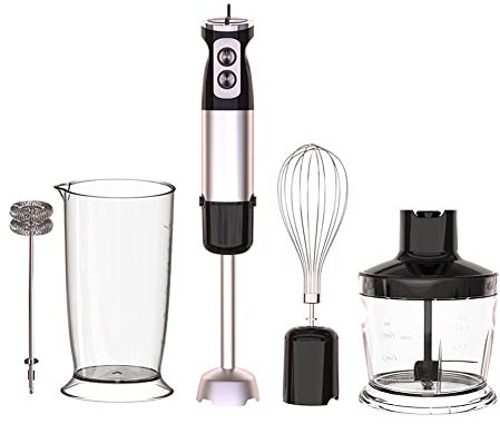 Frullatore Elettrico 6 velocità 600 W Frullatore 5 in 1 Frullatori da Cucina Frullatore a Immersione Staccabile Frullino for Le Uova Processori for Insalata di Verdure (Color : 5 in 1, Size : US)