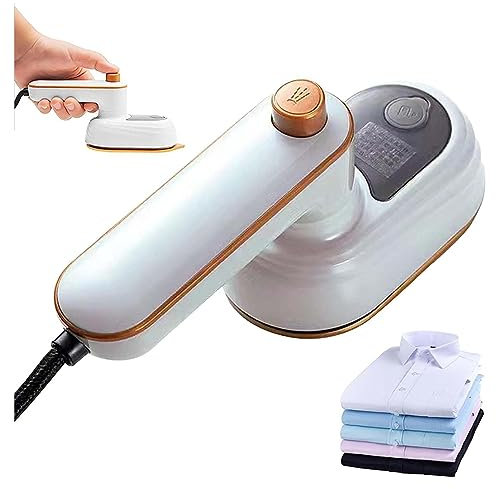 Plancha De Viaje De Mano, Plancha Ropa Vapor Plegable con Asa Plegable Giratoria,38W y 50ml, Plancha Portatil para el Hogar y los Viajes,White