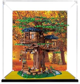 Acrylic Display Case for Lego Ideas Tree House 21318,Showcase,Protect & Decorate Model with Dustproof Storage,Gifts (Background I)