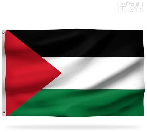 Bandiera Palestinese Premium 150x90 cm - Bandiera Palestinese resistente e di alta qualità con 2 occhielli in metallo - Sii orgoglioso dei tuoi colori !