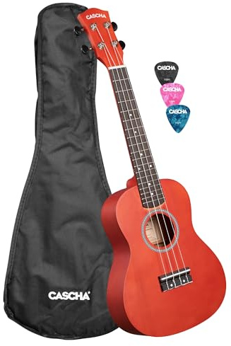 Concert Ukulele Linden Red (incl. Bag, 3 Picks)