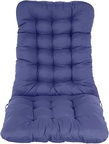 Sutowe - Cojines de silla con respaldo alto, 120 x 50 cm, silla de patio gruesa, cojín de asiento de silla para exterior, interior, cojín espesar para casa, oficina, jardín (azul)