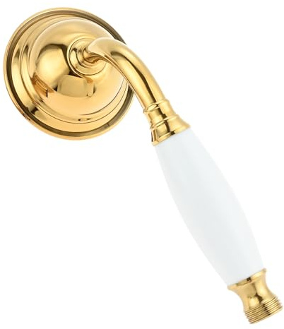 DRELD Retro Duschkopf Edelstahl Handbrause, 1 Stück Duschkopf aus Edelstahl, Antik Brausekopf, Nostalgie Retro Handbrause mit Telefon-Styl Gold Duschkopf (Gold)