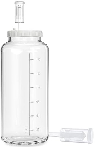 2 Gallon Glass Jar with Airtight Lid, Wide Mouth Wine Making Supplies with 2 Airlocks(7600ML), Pickle Jar, Gallon Fermentation Jar with Clear Scale Marks for Home Brew, Kombucha, Cider, Beer