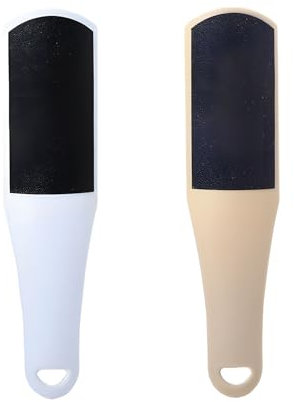 2 Piezas Lima de Pies de Doble Set, Eliminador de Callos para Hombre y Mujer, Raspador de Pies para SPA, Pedicura (Blanco y Caqui)