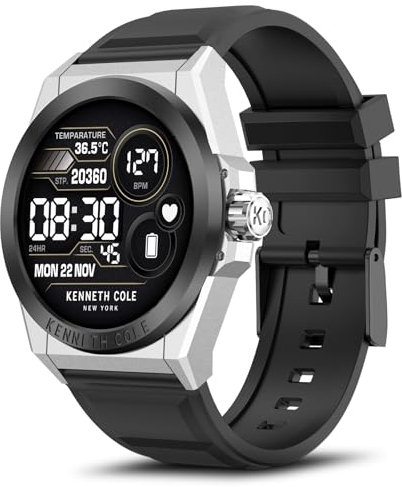 Bebinca Smartwatch Uomo, 1,32 Orologio Fitness con Effettua/Risposta Chiamate, IP68 Impermeabile, Sonno Cardiofrequenzimetro, Contapassi/Cronometro/Impermeabil IP68 per Android iOS(Nero Argento)