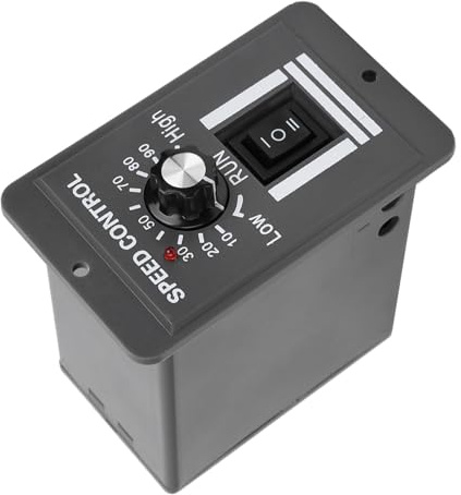 Ejoyous Controlador de Velocidad del Motor de CC, Regulador del Motor de Control de Perilla para Motores de Escobillas de 12 V A 60 V, Módulo de Parada de Marcha Atrás hacia Adelante de 20 A para