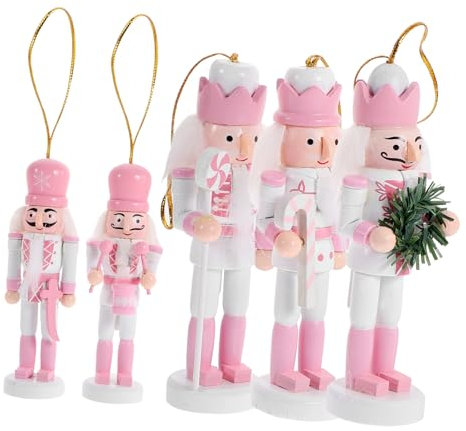 MERRYHAPY 5stücke Teiliges Hübsche Holz-nussknacker Ornamentfiguren Für Weihnachtsbaumdekoration Kreative Hängende Nutcracker Deko Für Zuhause Auto Und Büro Langlebig Und Bezaubernd