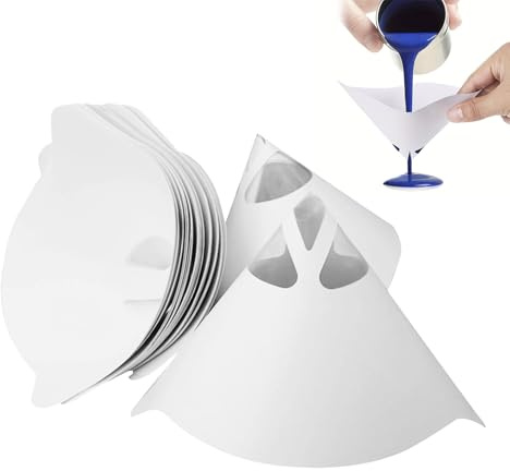 50 Stück Lacksiebe Lackfilter,Nylon Konisches Papier Filter,Trichterfiltern Lackfilter,Konische Papier Siebe,Filterkegel Papiertrichter,PapierLackfilter Für Autolack