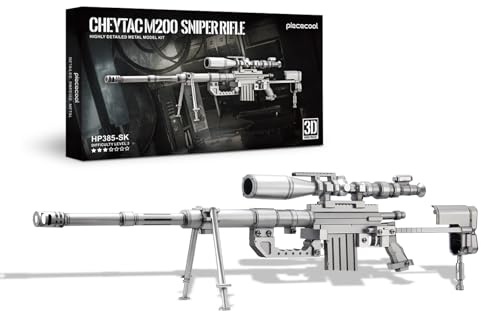 Piececool Rompecabezas 3D de metal M200 rifle de francotirador, kits de modelos de manualidades clásicos para adultos, rompecabezas 3D para adultos y adolescentes de acero inoxidable 304, ideal como