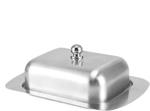 Burriera per formaggio, per il piano di lavoro, per formaggio, in acciaio inox, ristorante occidentale, in acciaio inox, con coperchio, burro, rettangolare, burro di formaggio