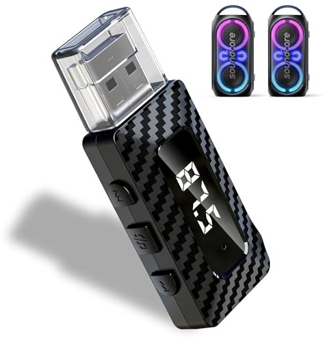 Adattatore Bluetooth USB 5.3 con 3.5mm AUX - Ricevitore per PC, Altoparlanti, Autoradio e Stereo