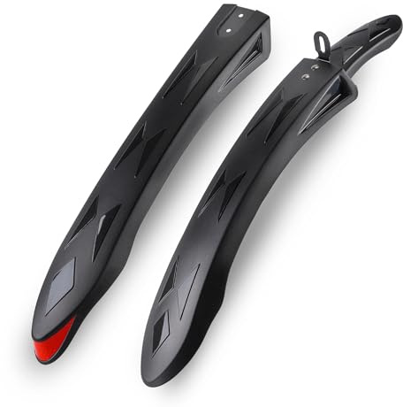 ICOCOPRO MTB Mudguards Set,Adjustable Bike Mudguards with Reflectors,Universal Mud Guards for Mountain Bike,Full Cover Thicken Widen Bicycle Fenders Set for 26/27.5