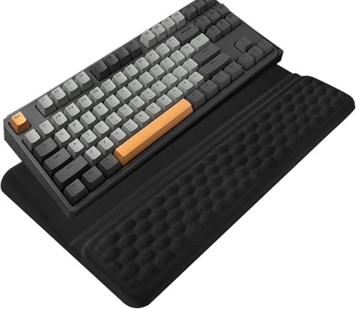 lomonmen Support Clavier Ordinateur avec Repose Poignet,Support Poignet Clavier Ergonomique pour Clavier Gamer Mecanique,Bureau,Dactylographie,Jeux
