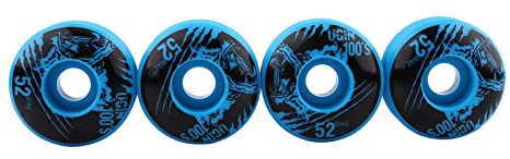 HERCHR Ruote lunghe per skateboard, 4 pezzi, 52 mm x 30 mm, 2,04 × 1,45,7 cm, per uso esterno, classiche, in PU, cruiser, longboard, durezza (blu)