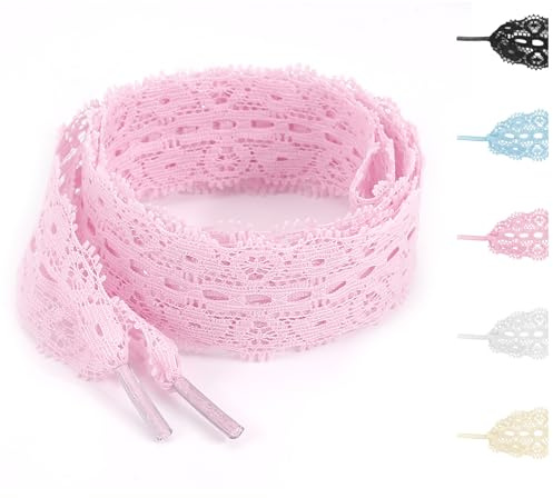 NDTEZUGT Cordones de Encaje 3 cm Ancho, Cuerdas Planas y Suaves de Repuesto para Zapatos para Mujeres y Niñas