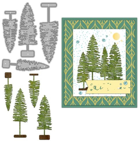Sredwtk Kiefer Baum Stanzschablonen Weihnachten Metall Prägeschablonen Stanzformen Schneiden für DIY Karte Sammelalbum Scrapbooking Fotoalbum Deko