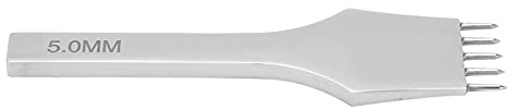 RespiceFinem Serie de cinceles de cuero, punzón con dientes cortados y acero de alta resistencia, ideal para artesanía de cuero, 5 mm, 2 conectores (5 teeth)