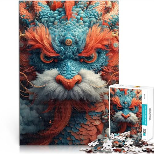 1000-teiliges Puzzle für Teenager Pädagogisches Familienspiel Frohes neues Jahr, Drache Die Liebe zwischen Paaren stärken38x26cm