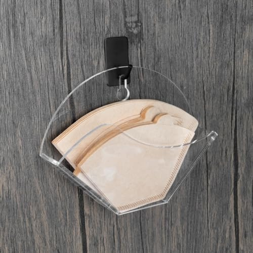 Porte-papier filtre à café, boîte de rangement en acrylique anti-poussière pour filtre à café, pour ranger et organiser les papiers filtrants en forme de V et de type ventilateur (A)