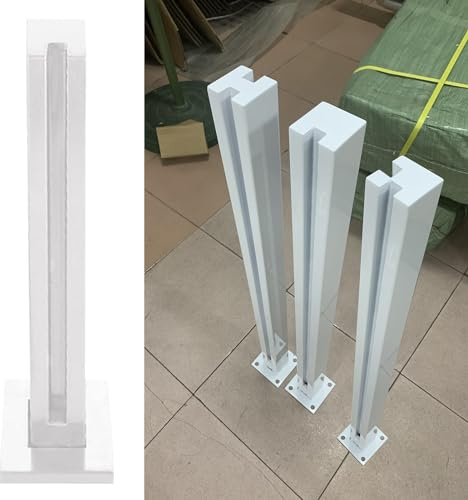 Bianco Piazza Vetro Ringhiera Post 50-130cm Acciaio Inox 304 Ad Alte Prestazioni Balaustra Vetro Morsetto Recinzione il Set Moderno Esterna Sistema di Ringhiera In Vetro