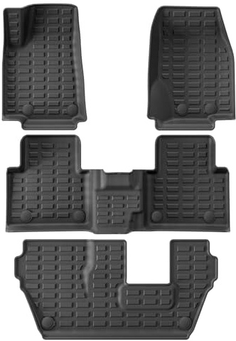 Kofferraummatte Für Jeep Für Grand Für Cherokee L (7Seat) 2021-2024 TPE 3D Auto-Fußmatten Cargo Liner Trunk Pad Linkslenker Kofferraumwanne(7SEAT 4PCS)