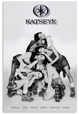 Generisch Katseye Girl Group Vintage Art Poster Für Zimmer, Ästhetische Leinwand-Wandkunst, Schlafzimmer-Dekor Poster 12x18inch(30x45cm)