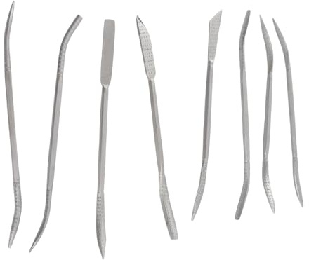 Karlak Juego de Limas de Escofina de Doble Punta de 8 Piezas, Pulido de Carpintería, Juego de Limas de Escofina para Madera, Pelado y Pulido, Tallado de Acero de Aleación, 20,3 Cm de