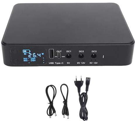 Fuente de alimentación de Respaldo de batería UPS 10400 mAh Fuente de alimentación ininterrumpida portátil con Salida USB Tipo C 5 V 9 V 12 V para cámaras de Seguridad enrutadores