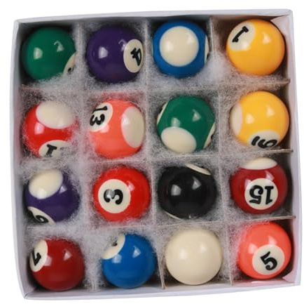 ICDKOYK 25 mm Billardkugelset mit 15 nummerierten Kugeln und 1 weißer Kugel für Freizeit Mini Billard und Mini Billardtisch