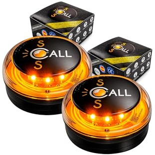 Baliza V16 | Pack 2 Luces de Emergencia V16 para Coche Homologadas DGT 3.0 con Geolocalización | Balizas SOS Conectadas | LED 360° Alta Visibilidad | Fabricadas en España | Válidas hasta 2040