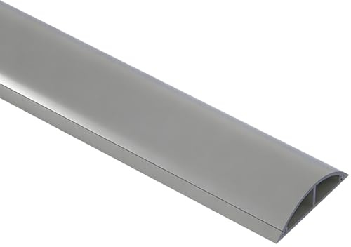 Pasacables Suelo de PVC Rígido, Canaleta Cables Suelo de 100 Cm, Oculta Los Cables Alargadores, Evita Tropiezos en El Suelo, Ideal para El Hogar, Oficina y Exteriores(Gray,3.7 * 1.3cm/1.5 * 0.5in)