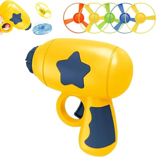 Lanzador de hélice de juguete para gatos, juguete interactivo de lanzamiento de disco volador con coloridas hélices voladoras para gatos y perros, juguetes de platillo volador para gatitos y cachorros