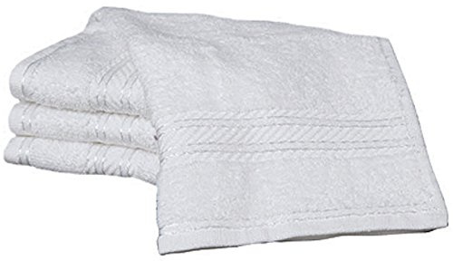 4 100% Egyptian Cotton Face Flannel 500gsm - Supreme - White