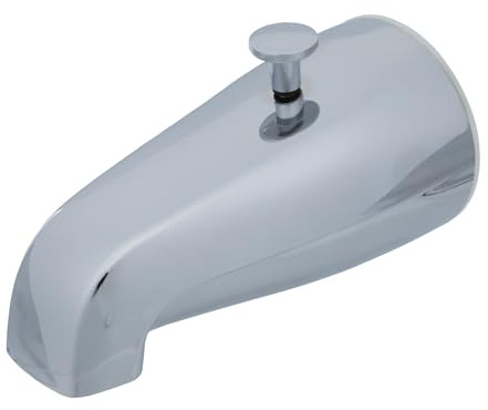 Danco Tub Spout with Rear Pull Up Diverter, Fits 1/2 or 3/4 in IPS Pipe, Chrome Bathtub Spout Replacement, 5 in Reach (80765)